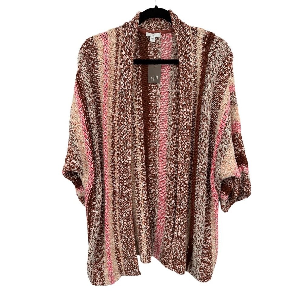 J. Jill Women's Striped Open Cardigan Sweater Western Cowgirl Relaxed Small - Picture 2 of 9